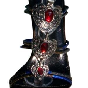 Donald Pliner Pewter Metallic Leather Strappy Shoe Sandal New Gem Stone $265 NWT